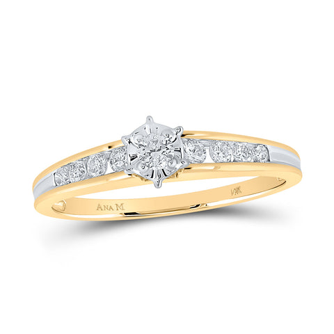 14kt Yellow Gold Round Diamond Solitaire Bridal Wedding Engagement Ring 1/4 Cttw