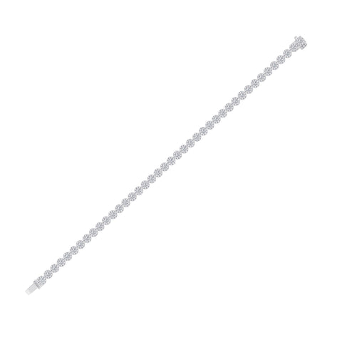 14kt White Gold Womens Round Diamond Tennis Bracelet 3 Cttw