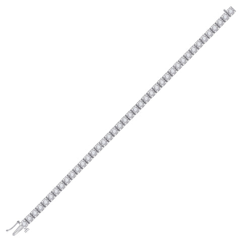 14kt White Gold Womens Round Diamond Studded Tennis Bracelet 1-1/2 Cttw