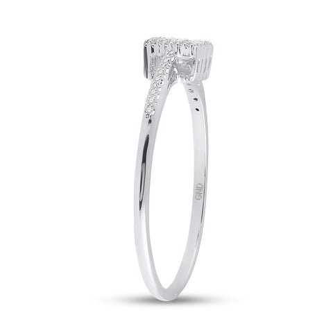 10kt White Gold Womens Round Diamond Square Cluster Ring 1/20 Cttw