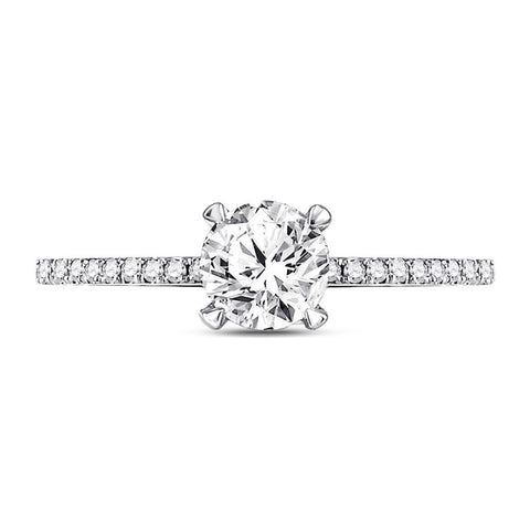 14kt White Gold Round Diamond Solitaire Bridal Wedding Engagement Ring 1 Cttw