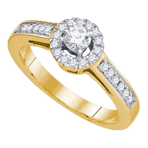 14kt Yellow Gold Round Diamond Solitaire Bridal Wedding Engagement Ring 1/2 Cttw