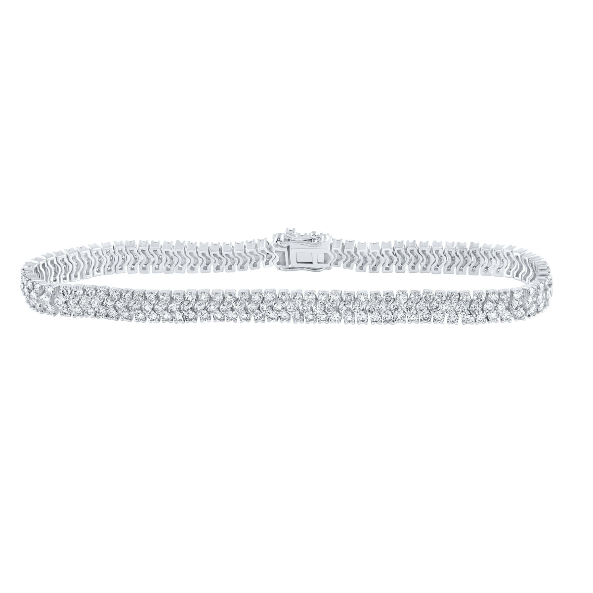 14kt White Gold Womens Round Diamond Tennis Bracelet 5-7/8 Cttw