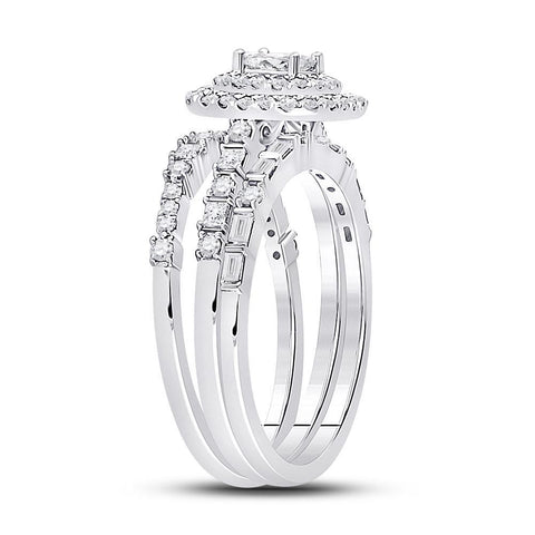 14kt White Gold Princess Diamond Solitaire Bridal Wedding Engagement Ring 1 Cttw