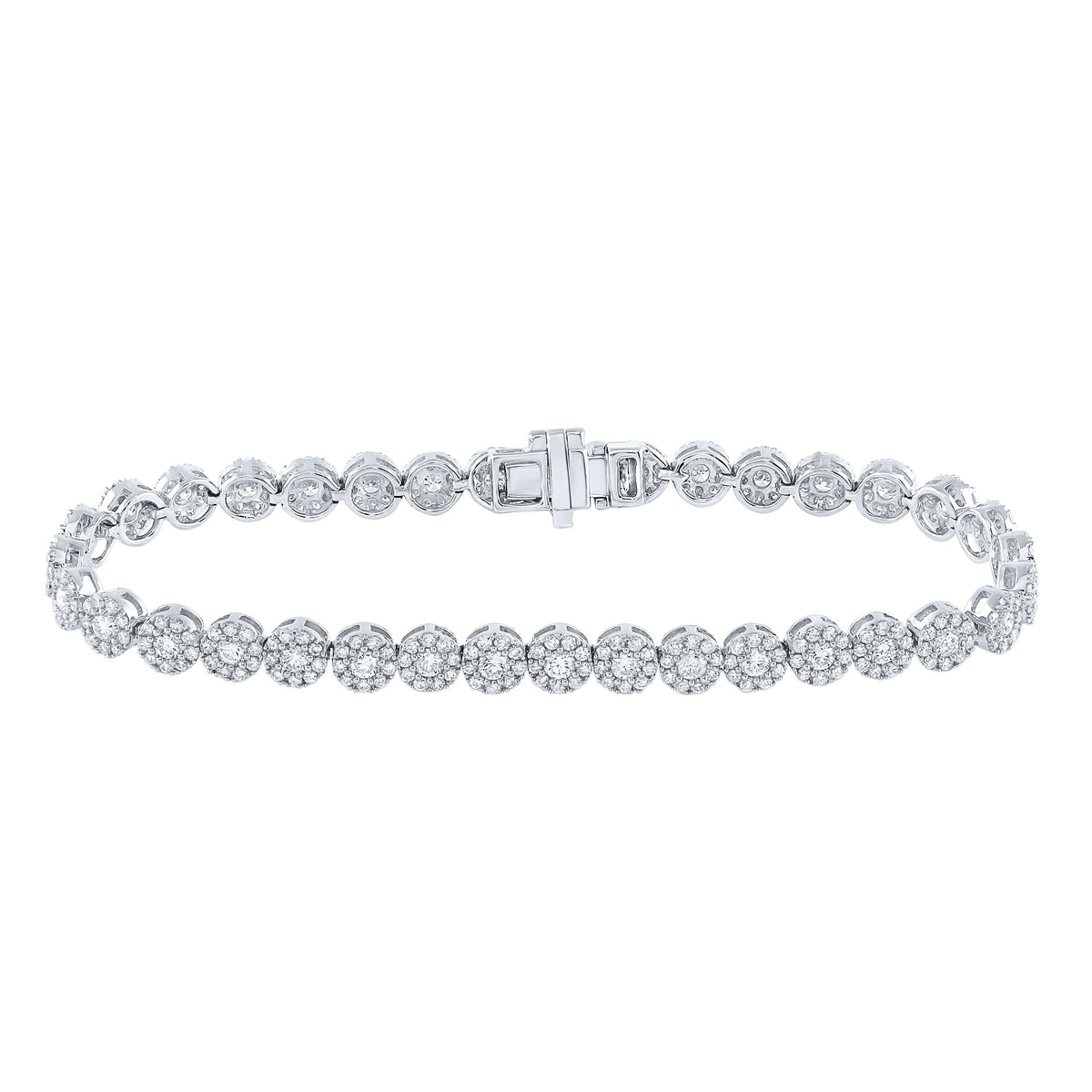 14kt White Gold Womens Round Diamond Tennis Bracelet 3 Cttw