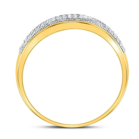 10kt Yellow Gold Mens Round Diamond Wedding Band Ring 3/8 Cttw