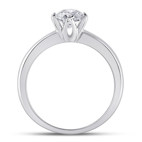 14kt White Gold Womens Round Diamond Solitaire Bridal Wedding Engagement Ring 3/4 Cttw