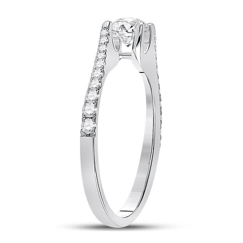 14kt White Gold Round Diamond Solitaire Bridal Wedding Engagement Ring 3/4 Cttw