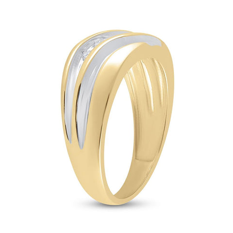 14kt Yellow Gold Mens Round Diamond Wedding Band Ring 1/4 Cttw