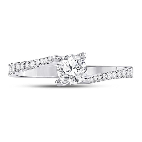 14kt White Gold Round Diamond Solitaire Bridal Wedding Engagement Ring 3/4 Cttw