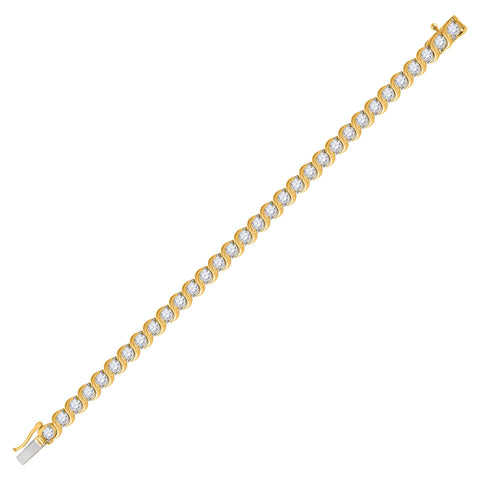 14kt Yellow Gold Womens Round Diamond Tennis Bracelet 5 Cttw