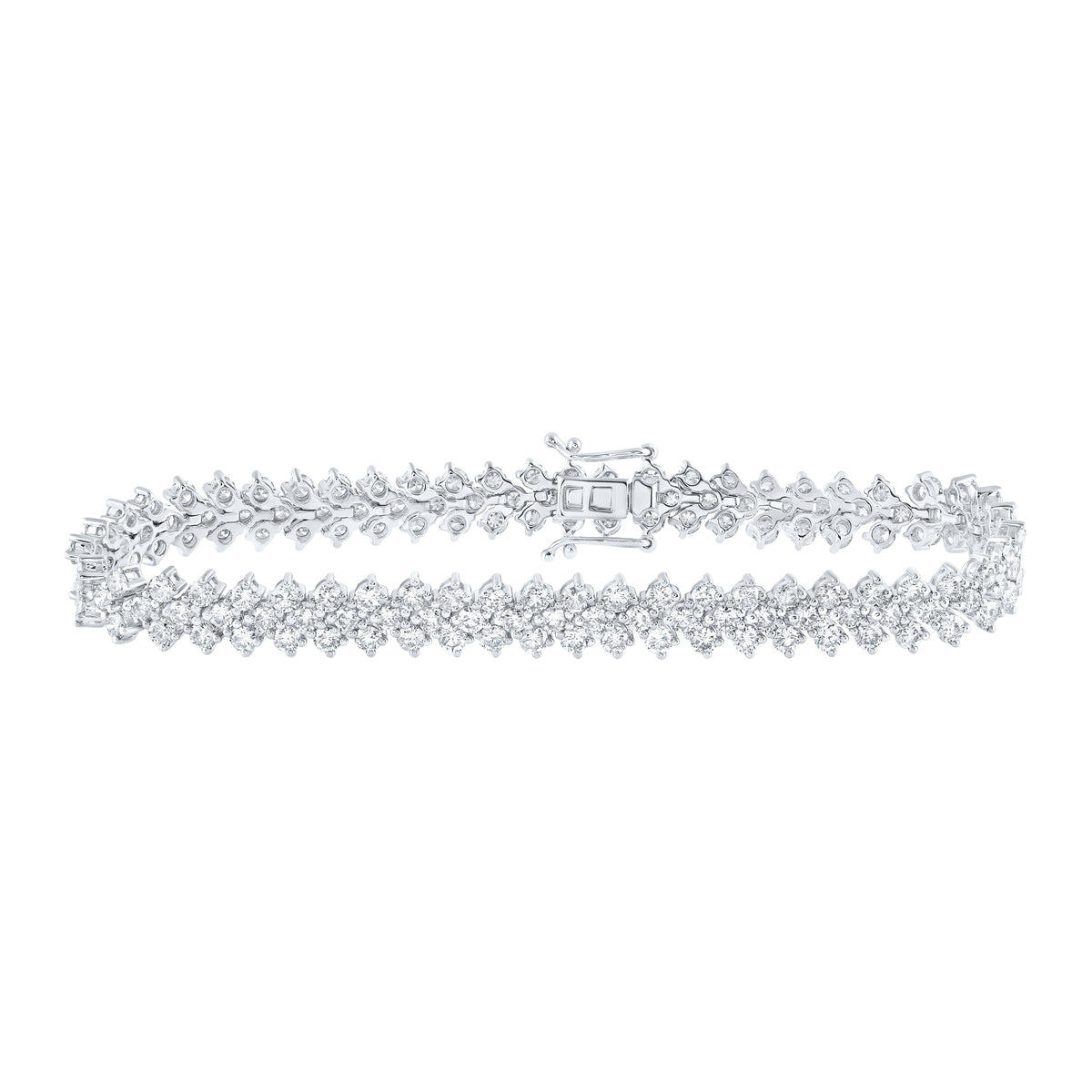 14kt White Gold Womens Round Diamond Tennis Bracelet 8-3/8 Cttw