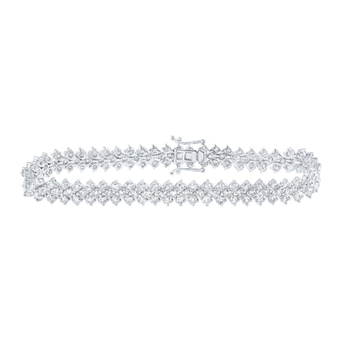 14kt White Gold Womens Round Diamond Tennis Bracelet 8-3/8 Cttw