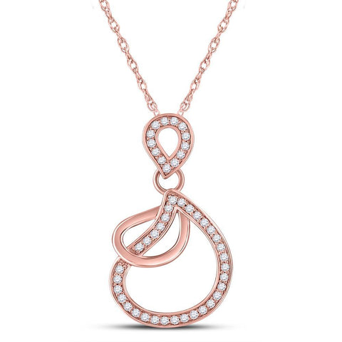 14kt Rose Gold Womens Round Diamond Fashion Pendant 1/4 Cttw