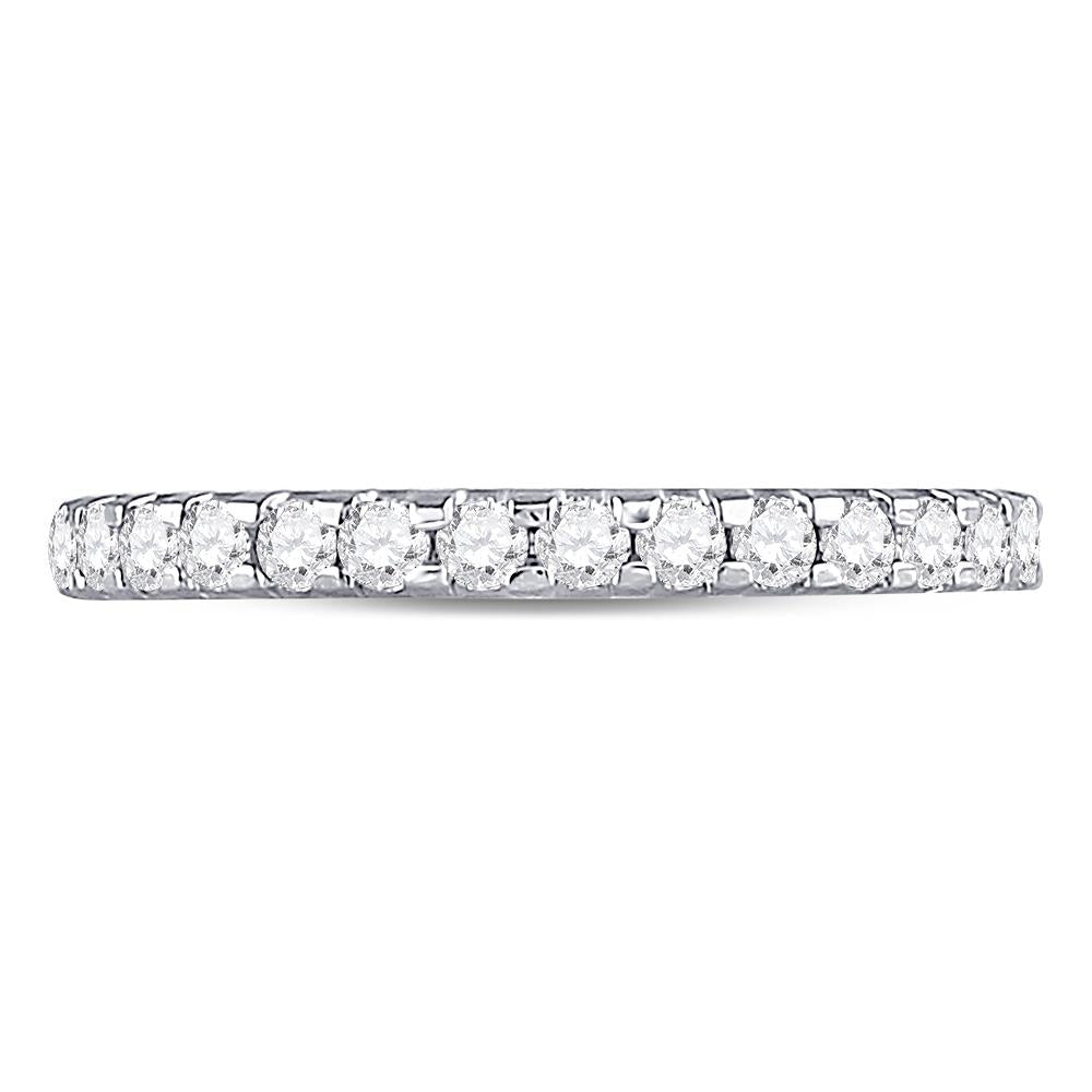 14kt White Gold Womens Round Diamond Wedding Machine-Set Band 1/2 Cttw