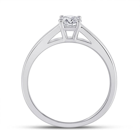 14kt White Gold Womens Round Diamond Solitaire Bridal Wedding Engagement Ring 1/2 Cttw