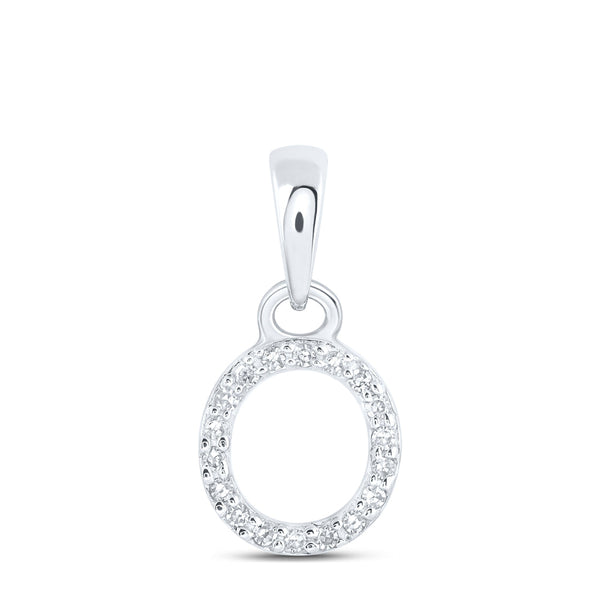 10kt White Gold Womens Round buy Diamond H Initial Letter Pendant 1/20 Cttw