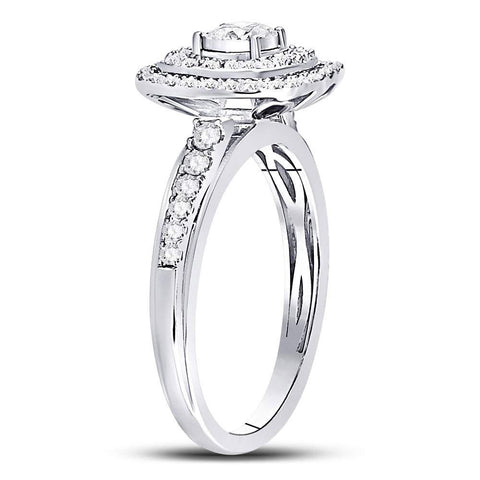 14kt White Gold Round Diamond Solitaire Bridal Wedding Engagement Ring 1/2 Cttw