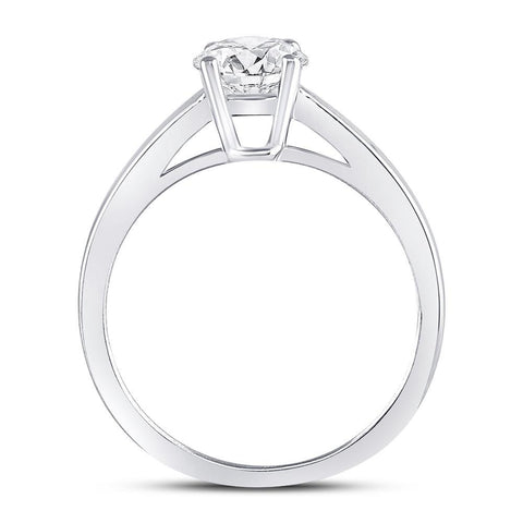 14kt White Gold Womens Round Diamond Solitaire Bridal Wedding Engagement Ring 3/4 Cttw